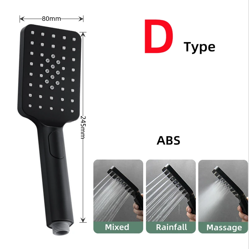 Ручная насадка для душа водосберегающая черная Дождевого ванной комнаты аэратор