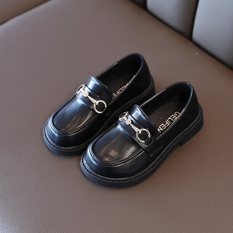 

Autumn Loafers Boys Soft Shoes for Kids Girls Solid Black School Shoes Flat Lovely Retro Fashion Performance Mary Jane Shoes