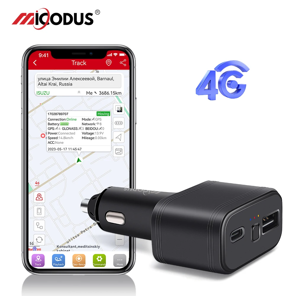 

4G GPS трекер Mini MiCODUS MV77G прикуриватель автомобильное GPS-слежение беспроводное автомобильное зарядное устройство SOS быстрая зарядка