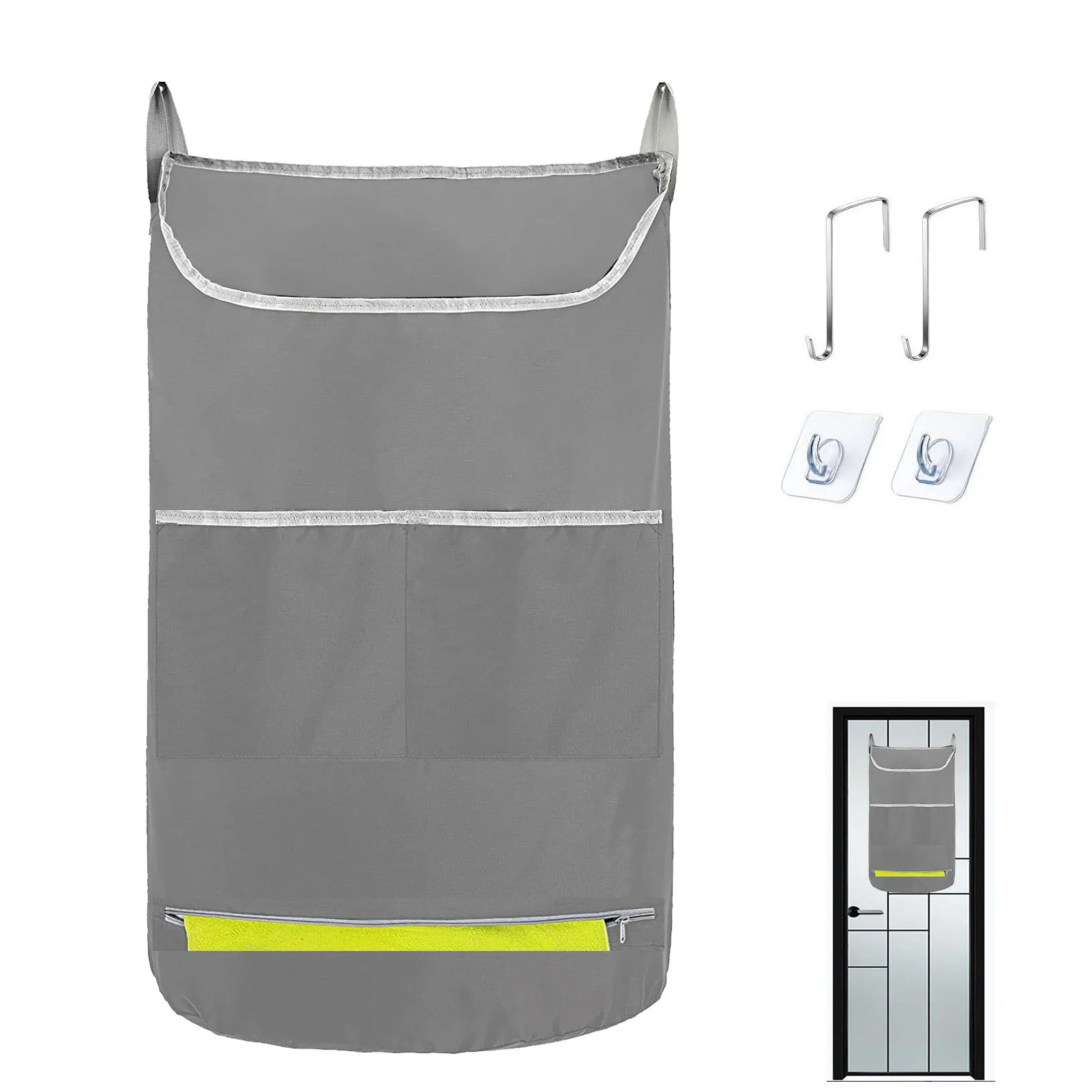 

Подвесная сумка для грязной одежды | Вместительная расширяемая корзина для белья с несколькими карманами | Большая открывающаяся сумка для ...