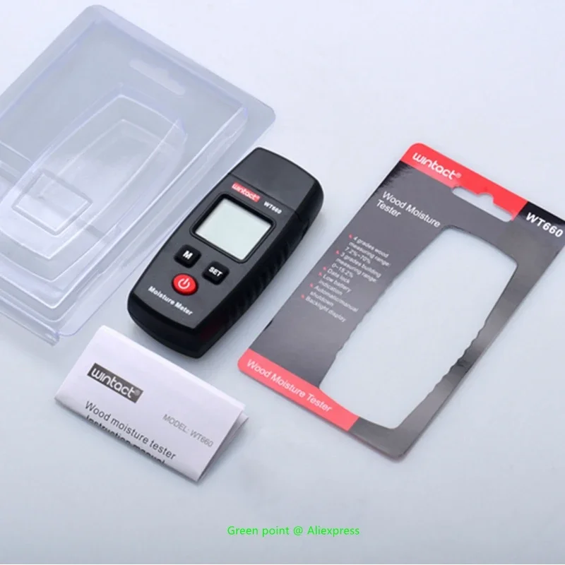 5 шт. WINTACT WT660 цифровой измеритель влажности древесины сопротивление постоянного