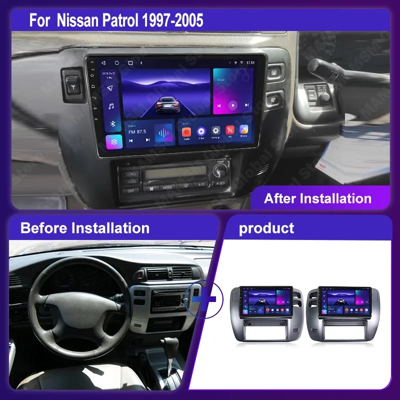 Фото MAMSM для Nissan Patrol Y61 1997-2005 Android автомобильная стерео мультимедийная авторадио GPS авторадио видео аудио головное устройство сенсорный экран №2