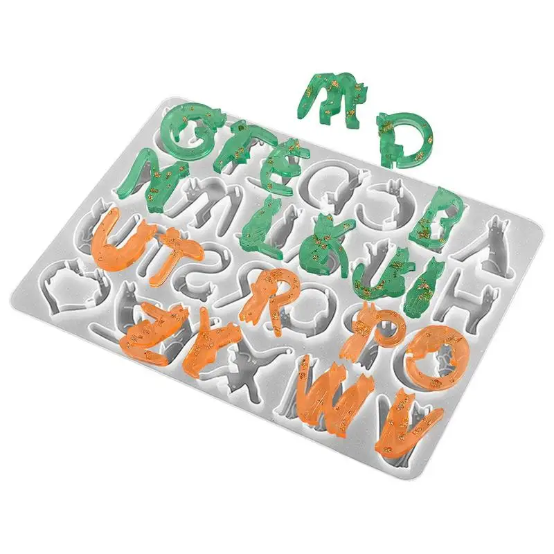 

Resin Letter Molds Cat Design Keychain Epoxy Resin Molds Reusable Letters Casting Epoxy Resin Mold Resin Keychain Letter Molds