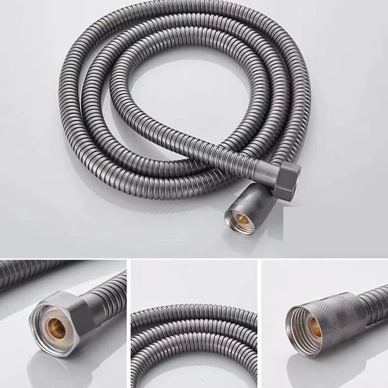 

1,2 м/1,5 м утолщенный бронзово-серый цвет душевой шланг из нержавеющей стали, общая мягкая водопроводная труба, взрывозащищенная душевая труба