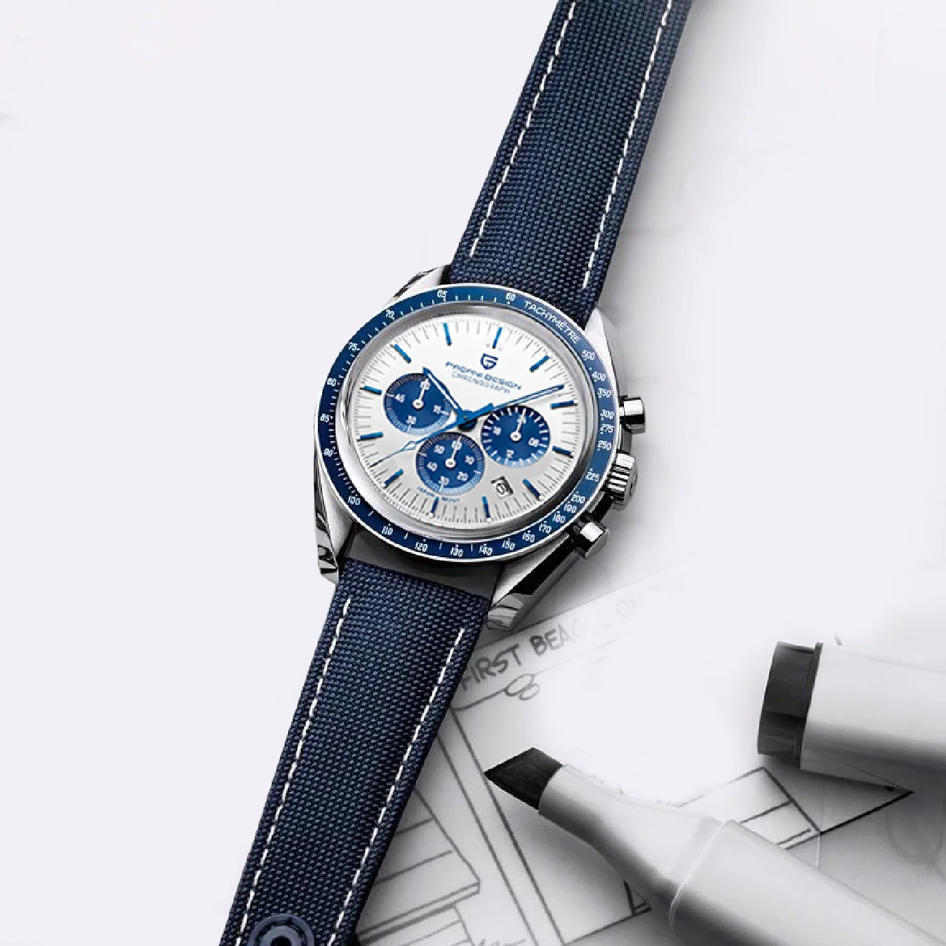 

PAGANI DESIGN Moon Luxury Quartz Watch for men Automatic Date Chronograph Sapphire crystal 2022 New 100M Waterproof Wristwatch