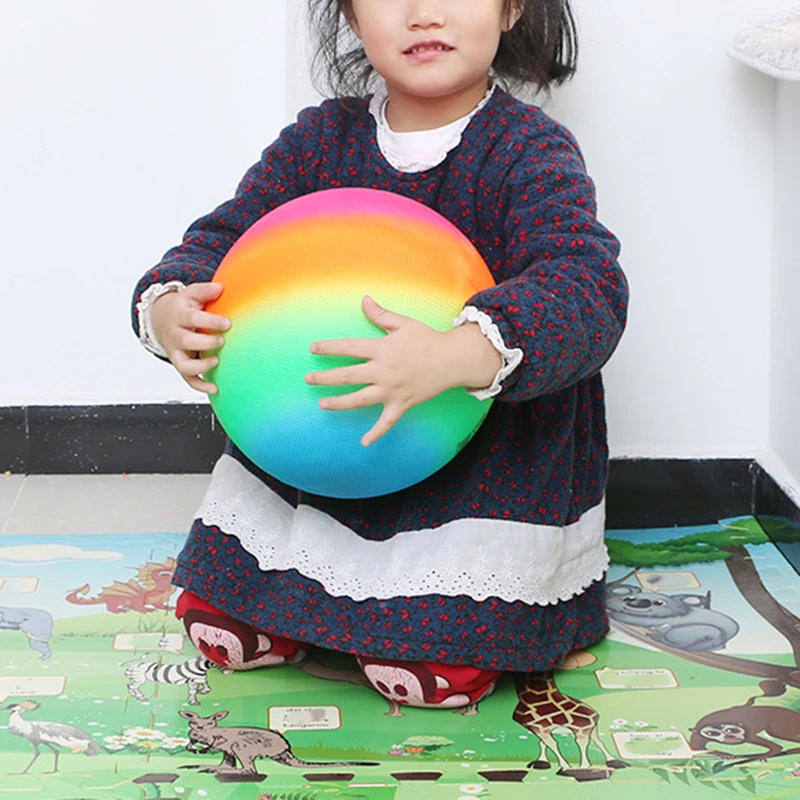 

Интерактивная игрушка для развлечения детей пони da утолщенный Радужный шар большой кожаный шар 22 СМ Цветной игрушечный шар