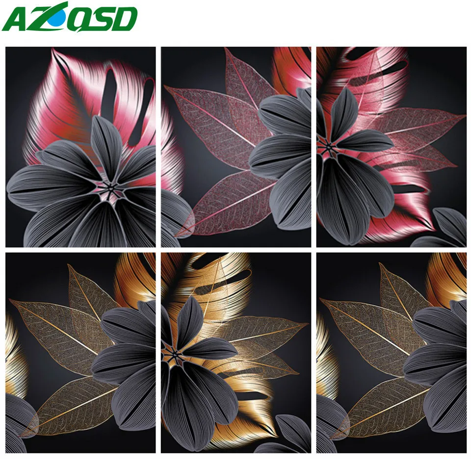 

AZQSD 5d Diamond Painting Leaf Golden Landscape Mosaic Picture Of Rhinestones Embroidery Sale Gift Handmade Decor For Home
