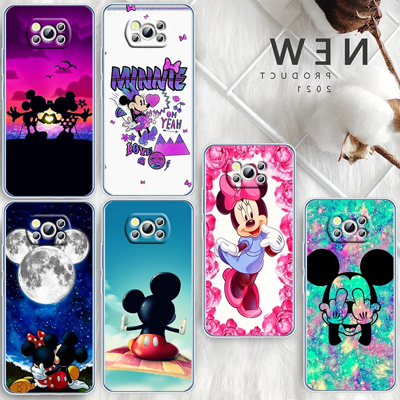 

Mickey Minnie Mouse Disney Phone Case For Xiaomi Mi Poco X4 X3 NFC F4 F3 GT M5 M5s M4 M3 Pro C40 C3 5G Transparent TPU Cover