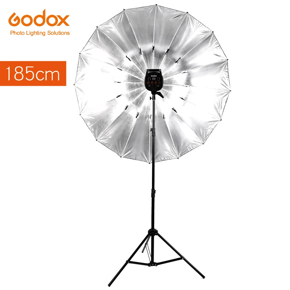 

Godox Studio Photogrphy 75 "185 см 16-Rib серебрисветильник черный светоотражающий зонт + 2 м осветительная стойка + горячая Распродажа вспышки типа B