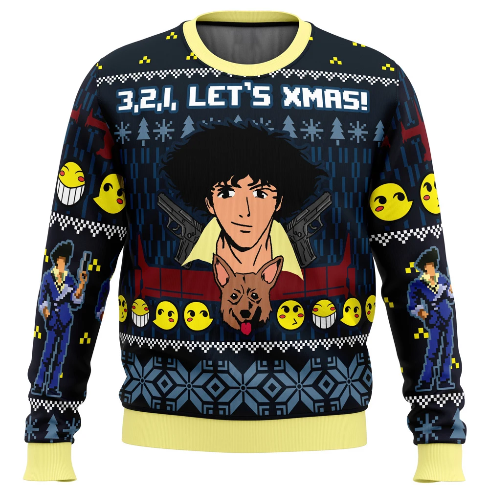

Cowboy Bebop See You Space Cowboy Ugly Christmas Sweater Christmas Sweater gift Santa Claus pullover men 3D Sweatshirt and top a