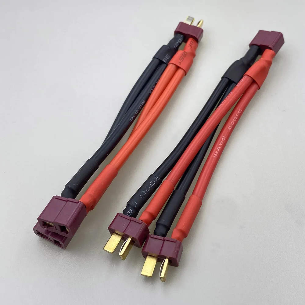Фото Параллельный разъем батареи XT60XT90 Tplug, штекер/гнездо, двойной удлинитель, 3way12AWG, силиконовый разветвитель, y/проводной для двигателя батареи RC №3
