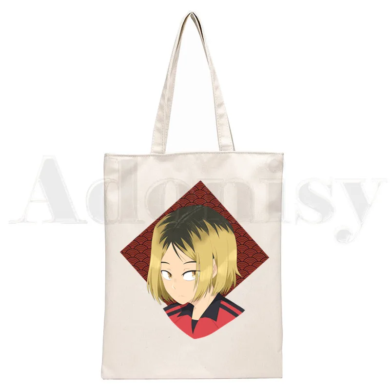 Kozume Kenma Haikyuu!! Nekoma High School Kuroo Handbags Shoulder Bags Casual Shopping Girls Handbag Women Elegant Canvas Bag