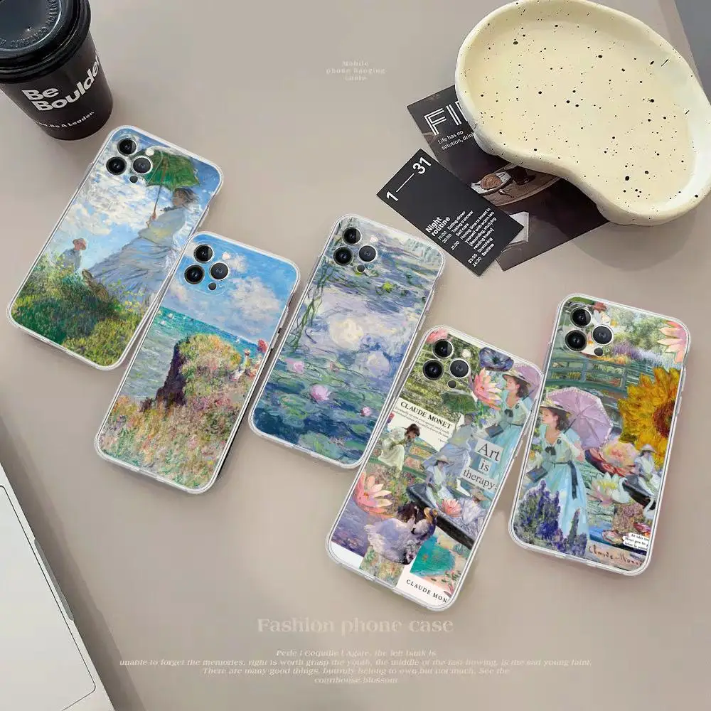 

Claude Monet Phone Case For iPhone 15 14 13 12 Mini 11 Pro XS Max X XR SE 6 7 8 Plus Soft Silicone Cover