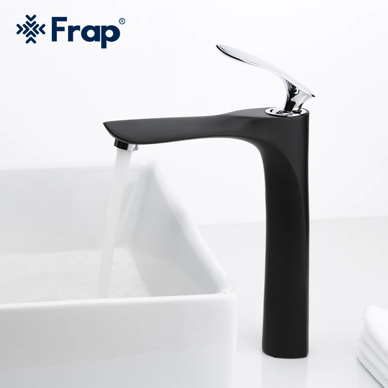 

Frap Brass Basin Faucets Black Bathroom Faucet Deck Mounted Washbasin Tap Cold Hot Water Mixer torneira