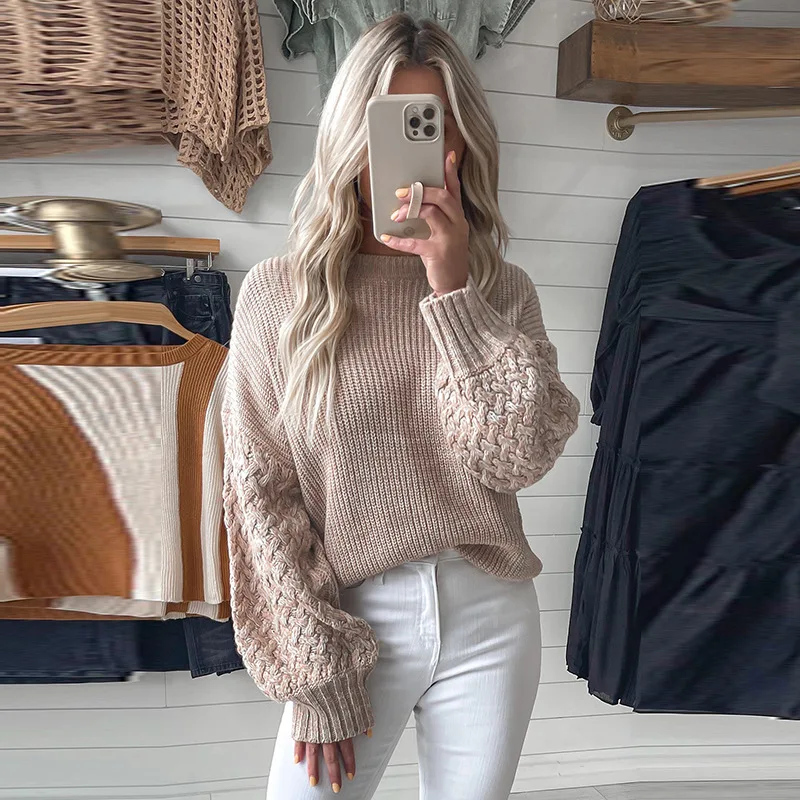 

Women's Sweater Fashion Soft Elastic Long Sleeve Solid Color Casual Pullover Basic Simple Chic Sweater Clothing New