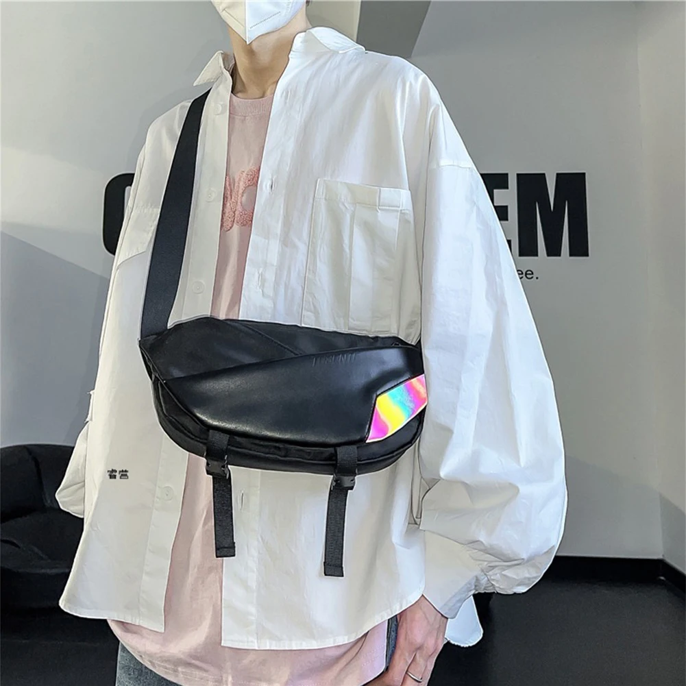 

Nylon Shoulder Bag Large Capacity Composite Shoulder Bag Waterproof Breathable Scratch Resistant with Zipper Male Daily Leisure