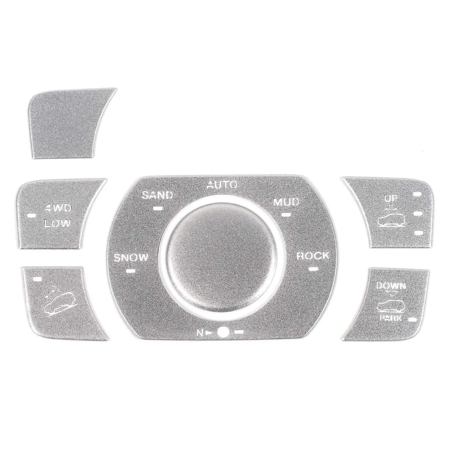 

for Jeep Grand Cherokee 2011-2020 Four-Wheel Drive Control Button Decor Cover Trim Sticker Accessories, Silver Aluminum