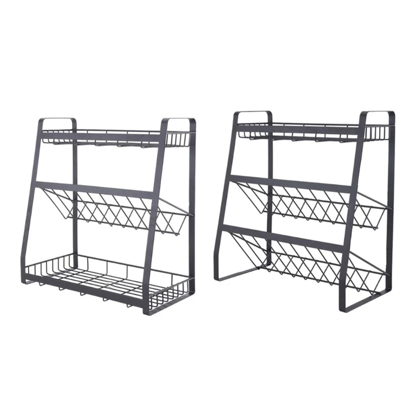 

Wall Door Mount Spice Rack Organizer for Countertop Cabinet Pantry Multiple Uses Seasoning Condiment Organizer Rack