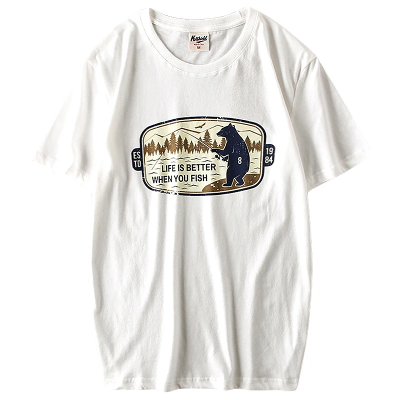 Foreign Trade Overplus Order Men's Cut the Tag off Tide Short sleeve T-shirt Ins European and American Retro Export Original ...