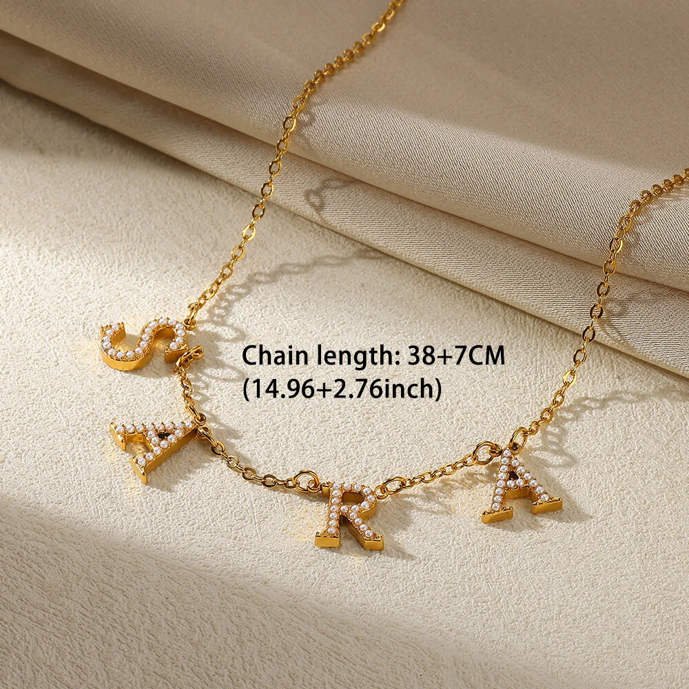 Ожерелье с буквами и искусственным жемчугом на заказ для женщин цепочка из