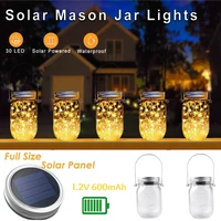 solar mason jar lights 30 led hanging string fairy solar lantern lights for outdoor patio garden yard lawn decoration