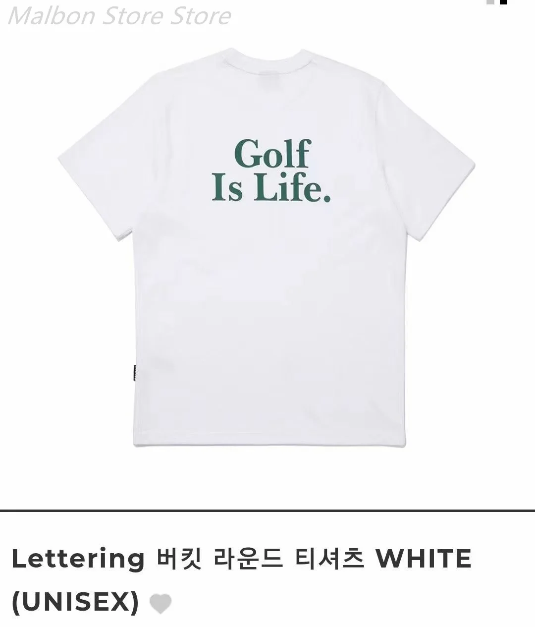 

MALBON Korea original single round neck printed solid color T-shirt men's and women's golf top sports loose shirt