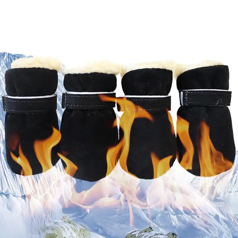 

Puppy Snow Boots Safe Pet Velvet Warm Shoes With Soft Sole Waterproof And Non-Slip Dog Snow Booties For Outdoor
