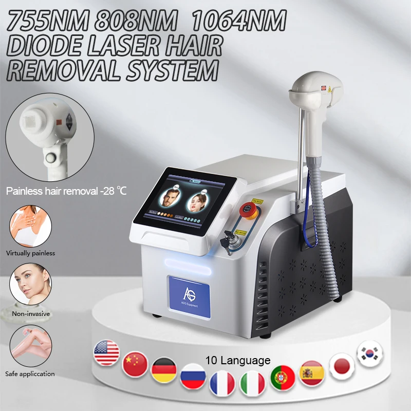 

Free Shipping Factory Price 1500W Handle 808NM 755NM 1064NM Painless Permanent Faster Diode Hair Laser Removal Machine