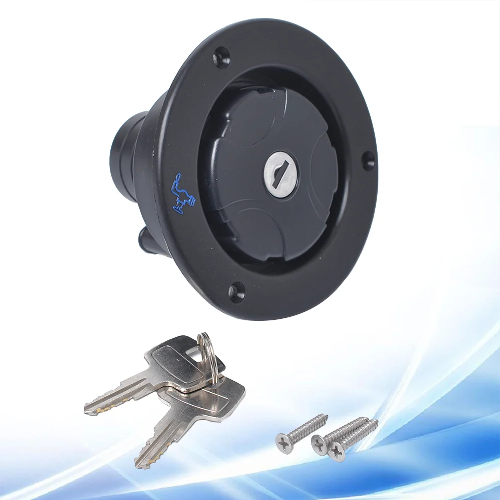 

Gravity Water Inlet Fill Dish Hatch with Lock for Trailer (Black)