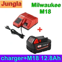 100 new original 18v 12800mah replacemet lithium ion 12 8ah battery for milwaukee xc m18 m18b cordless tools batteriescharger