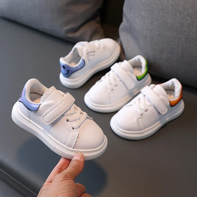 

Size 21-30 Baby Casual Shoes Smile Print Breathable Sneakers For Kids Boys Girls Soft Bottom Children Sport Shoes Non-slip 1-6 y