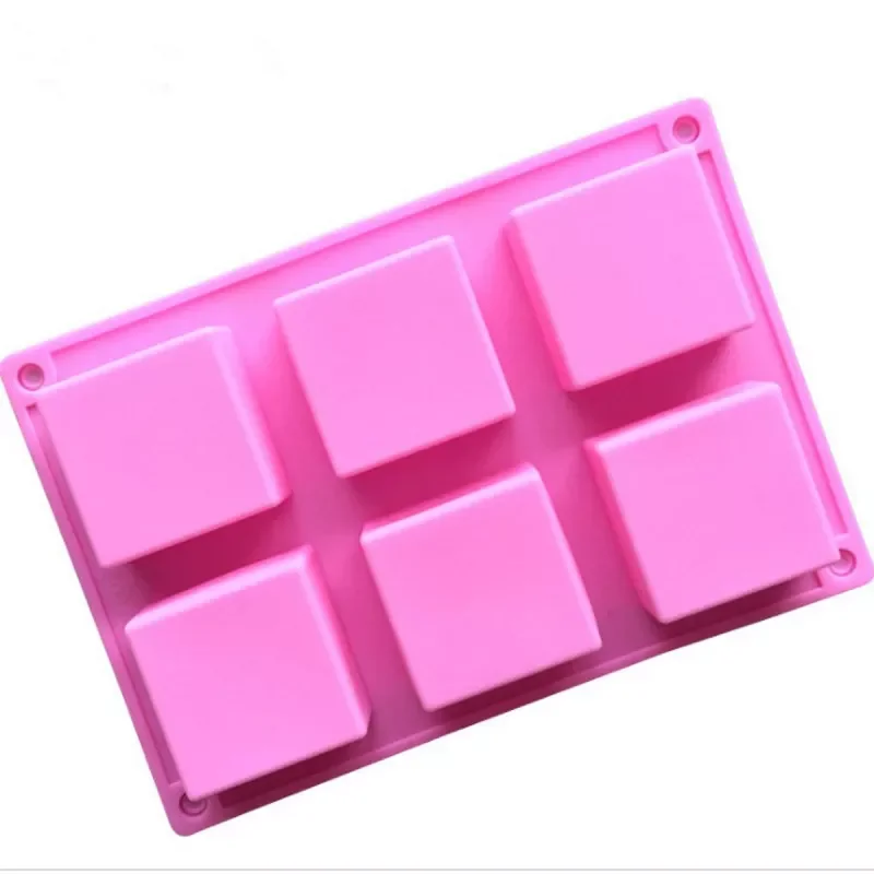 

Handmade 6 Holes Lovely Square Silicone Soap Mold Soap Crafts Moulds Fondant Cake Baking Cooking Tools Bath Room Supplies