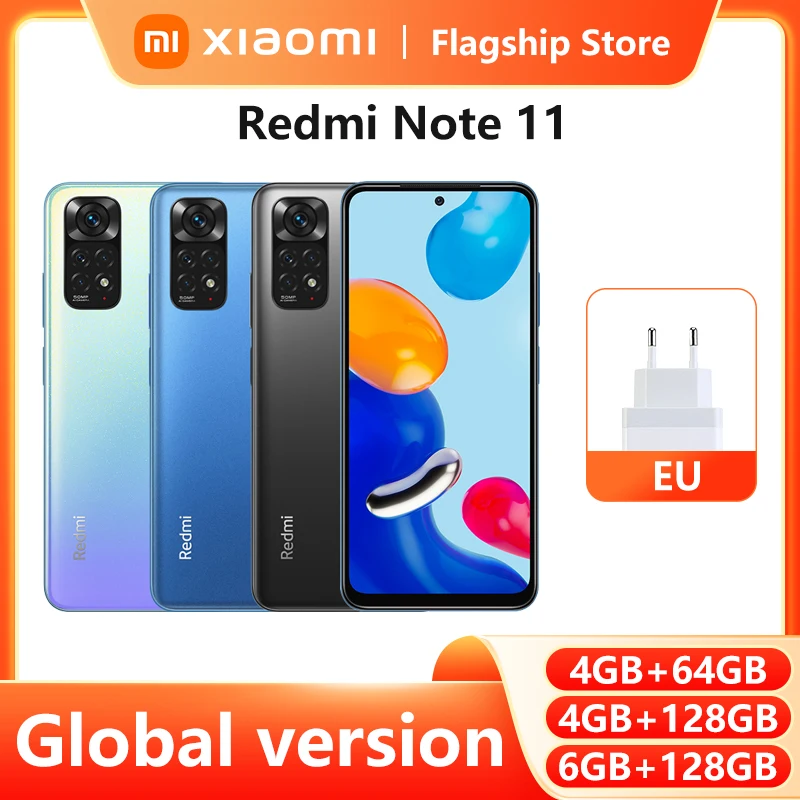 Смартфон Xiaomi Redmi Note 11 64 ГБ/128 ГБ Snapdragon 680 90 Гц AMOLED дисплей 50мп четыре камеры 33 Вт 5000