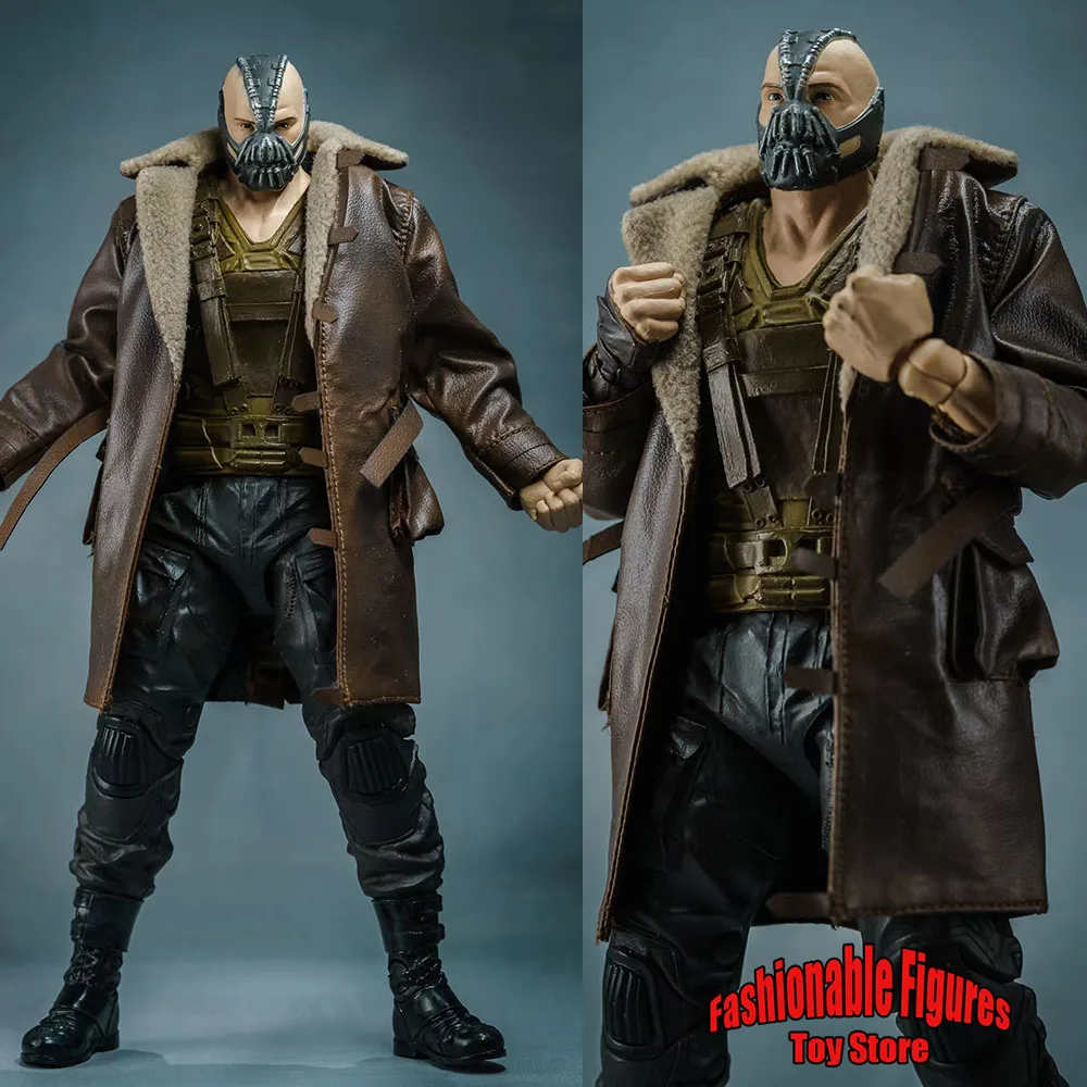 

1/10 Men Soldier Fur Collar Long Leather Coat Long Sleeve Bane Motorcycle Lapel Trench Coat For 7" C4 20Cm Strong Movable Doll