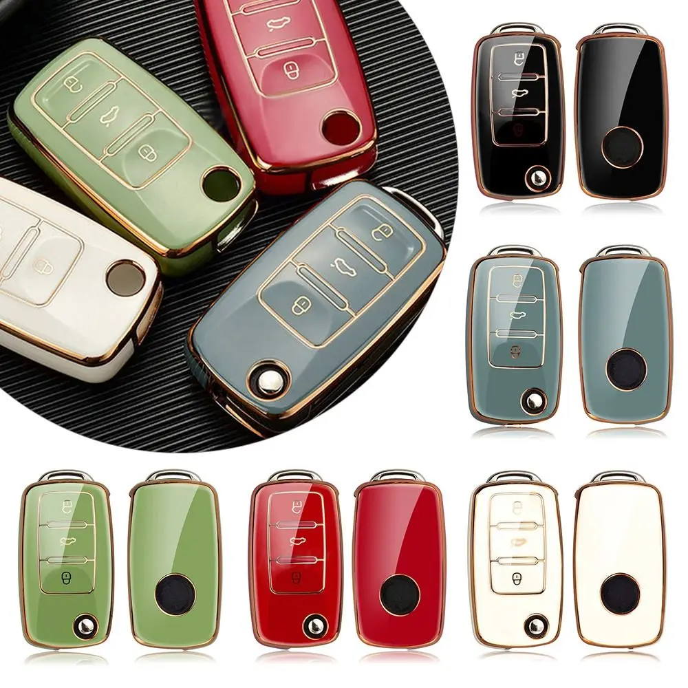 

TPU Car Key Case Cover Holder Shell For VW Volkswagen Polo Golf Passat Beetle Caddy Tiguan Skoda Octavia Kodiaq