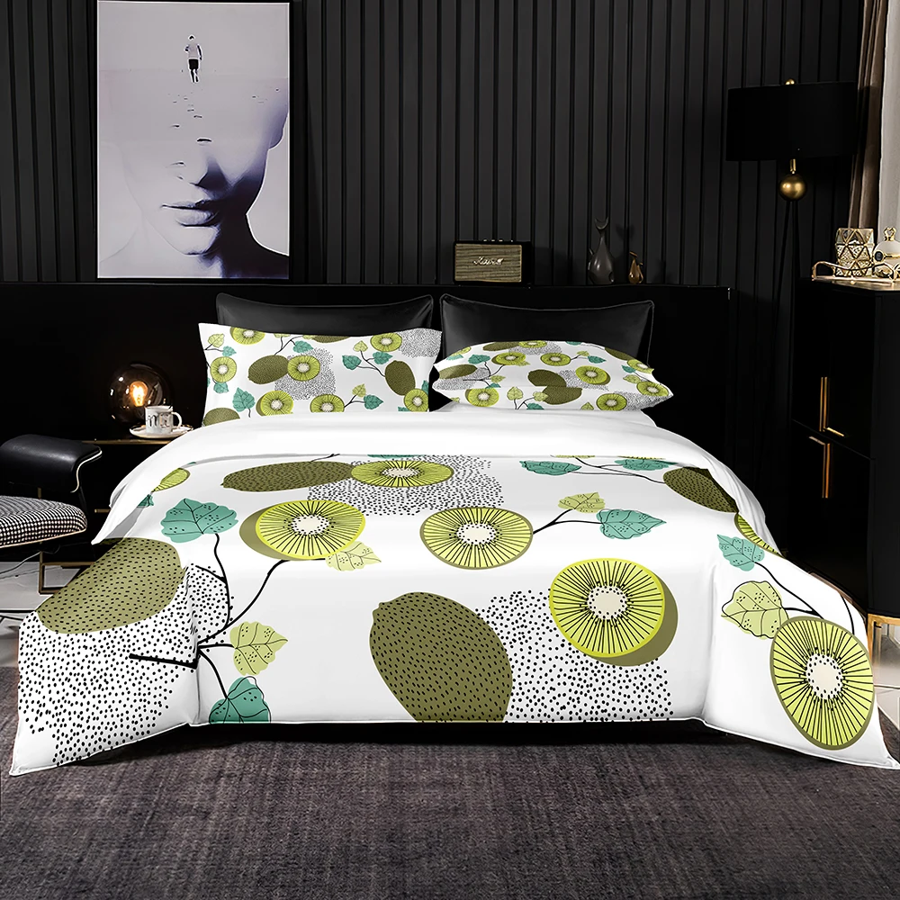 

Kiwi Print Bedding Set Stick Figure Style Duvet Cover Set Hot Recommend Bedclothes 2/3 Pieces for King Queen Size Home Textile