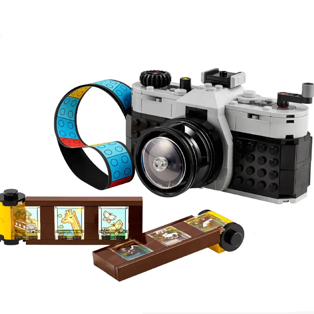 Мини-винтажная модель камеры строительные блоки самоблокирующиеся кирпичи