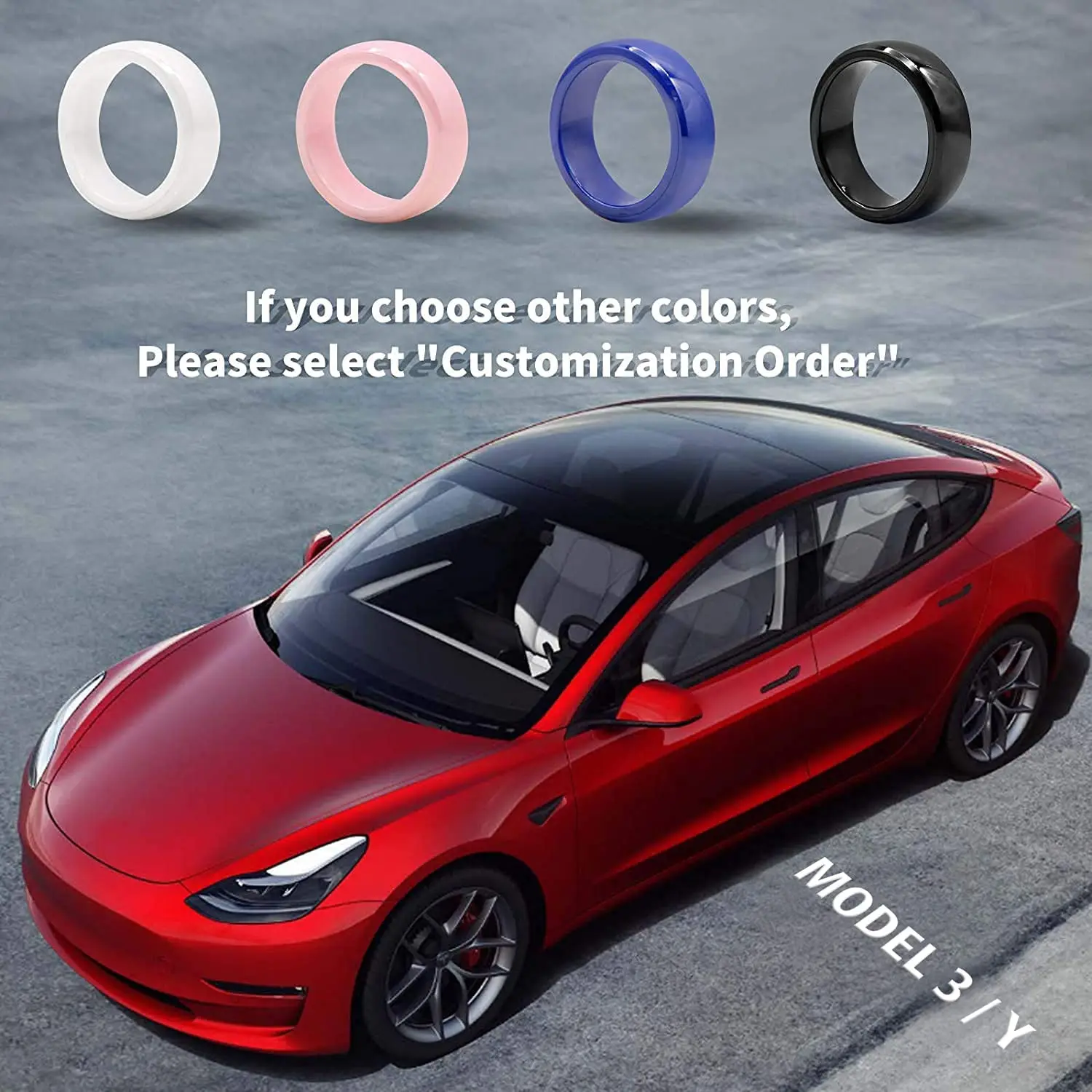 Model 3 Smart Ring Accessory for Tesla Key Card Fob Replacement Ceramic RFID US 9 Support Customization |