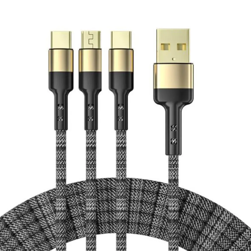 

40W Durable Braid One For Three Data Cables Super Fast Charging And Flash Charging Three In One Data Cables