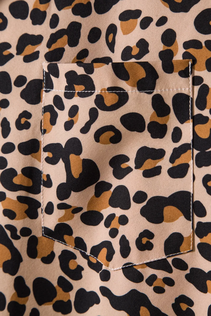Hawaiian Beach Style Leopard Print Shirt 10 Colors Summer Cuban Neck Top Fashion Short Sleeve Blouse M-3XL