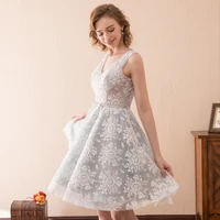 2022 summer fashion deep v hollow out bridal bridesmaid small skirt a line host evening dresses large cocktail skirt