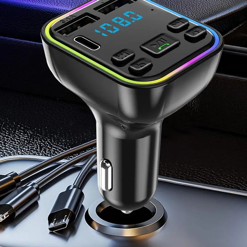

FM Transmitter Handsfree Car Radio Modulator FM Card Insertion Machine USB Multifunction Drive Super Quick Charge Adapter