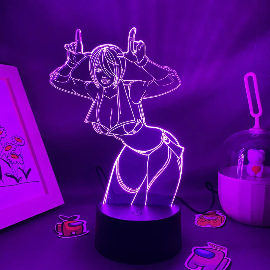 Игра The King of Fighters Angel 3D Светодиодные неоновые ночные огни Подарок на день рождения