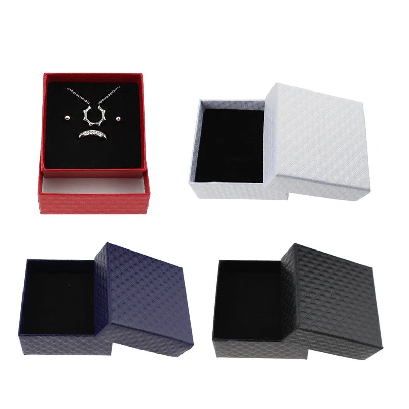 

Square Luxury Jewelry Box Necklace Earring Bracelet Organizer Wedding Engagement Ring Jewelry Display Holder Gift Package Box