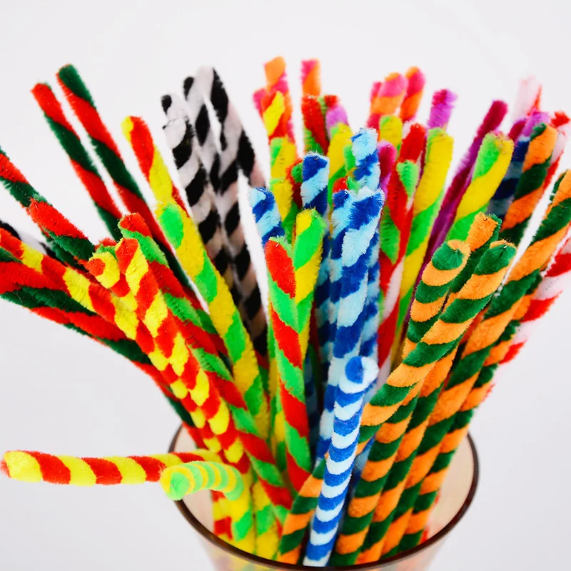 10000 шт. стебли синели трубка 30 см двухцветная плюшевая металлическая проволочная