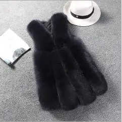 2021 Women Autumn and Winter New Imitation Fur Sleeveless Vest Female Mid-length Faux Fur Temperament Jacket Vest High Street