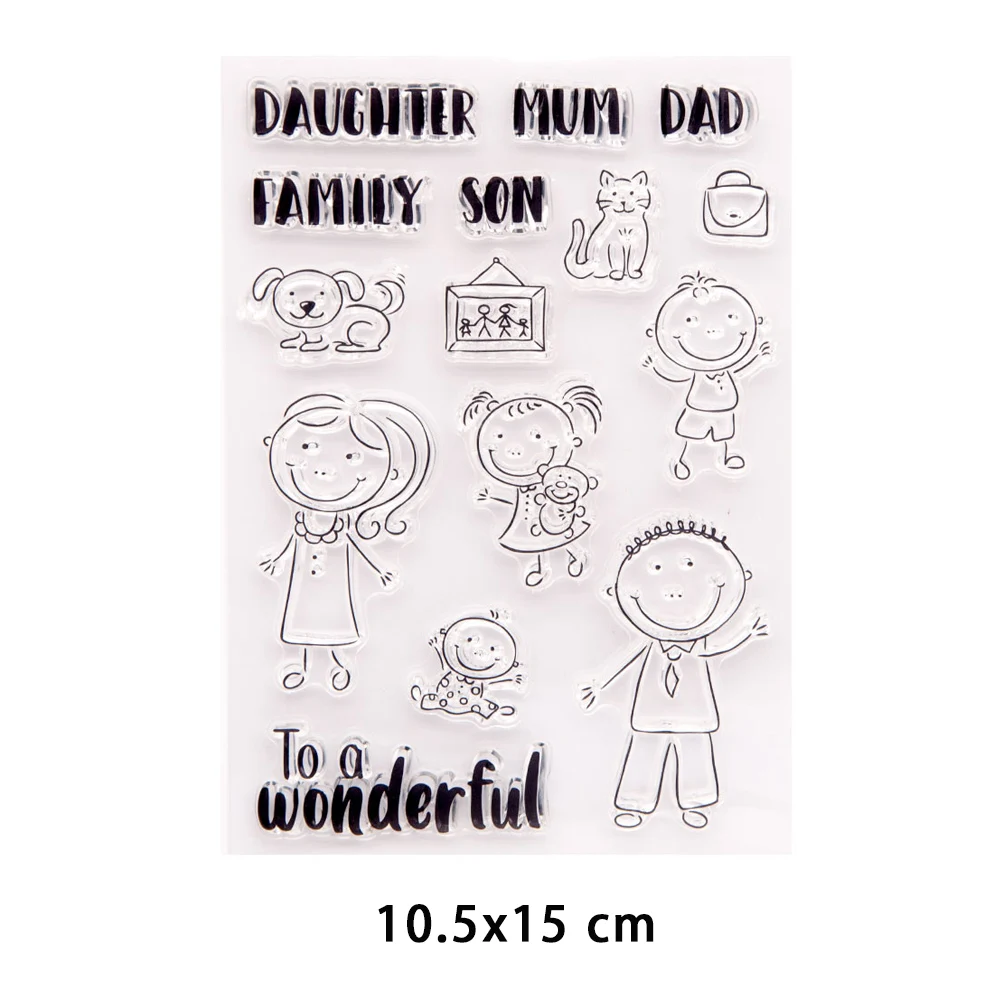 

New Arrival Family Clear Stamps for DIY Scrapbooking Crafts Stencil Fairy Rubber Stamps Card Make Photo Album Decoration