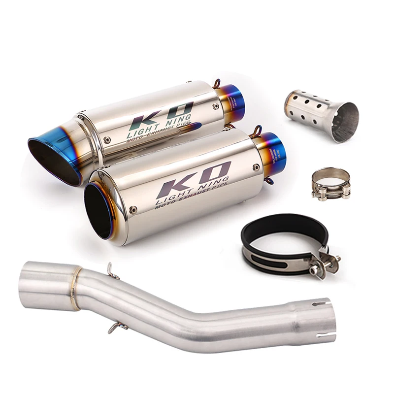 FOR Voge LX500R Any Year 51MM Motorcycle Exhaust Tail Pipe Escape Muffler Mid Link Pipe With DB Killer Slip On Stainless Steel