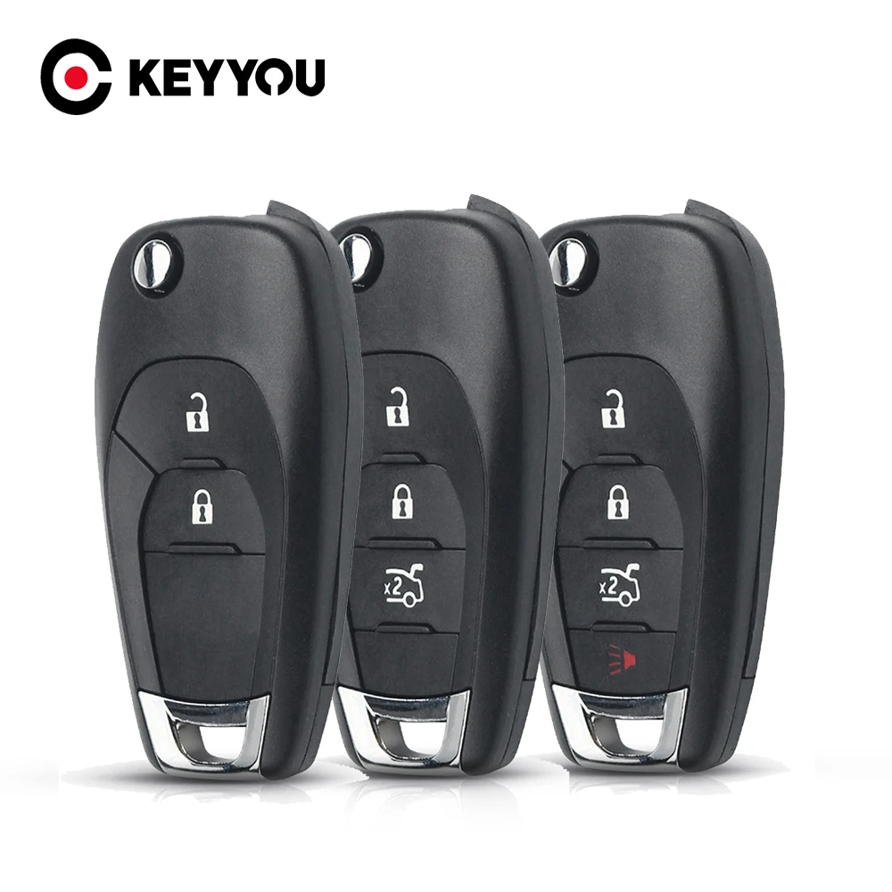 

KEYYOU для Chevrolet Cruze Trax LS Badge Spark Sonic Aveo Tracker Onix RS Trailblazer 2/3/4 кнопки дистанционный флип-ключ для автомобиля