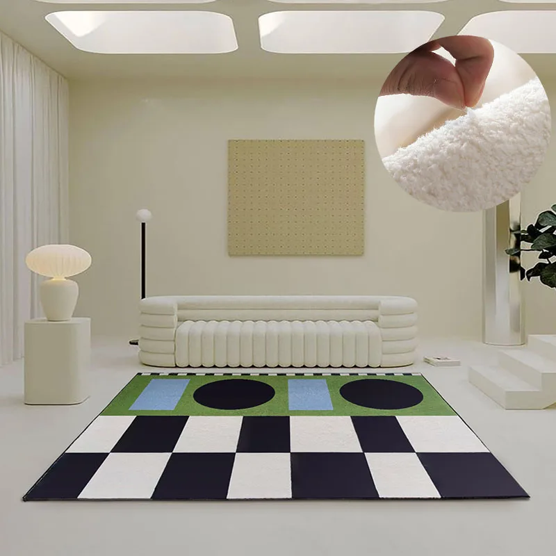 

Modern Minimalist Carpet Large Living Room Sofa Geometric Pattern Rugs Bedroom Decorative Rug Light Luxury Thickened Tatami Mat